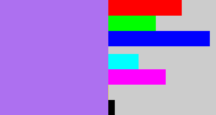 Hex color #ad70f0 - light urple
