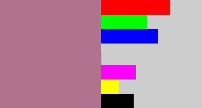 Hex color #ad738f - mauve