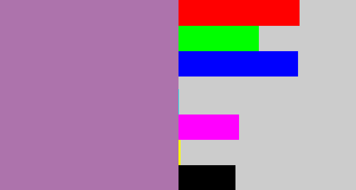 Hex color #ad73ac - soft purple
