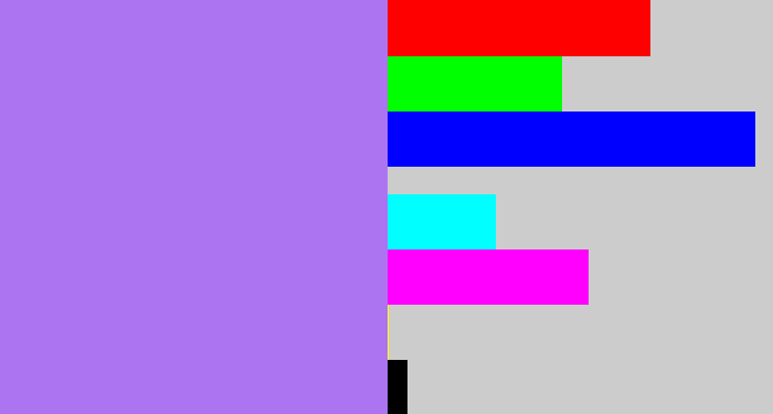 Hex color #ad74f1 - light urple