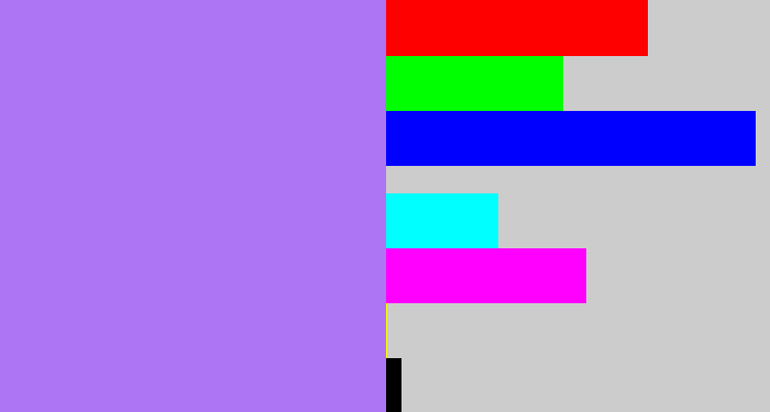 Hex color #ad75f4 - light urple