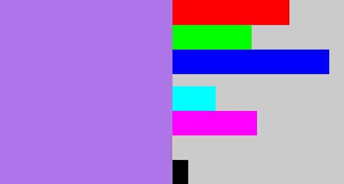 Hex color #ad76e7 - light urple