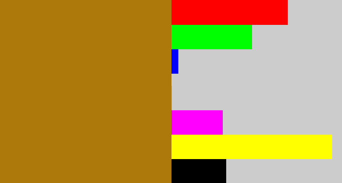 Hex color #ad790a - mustard brown