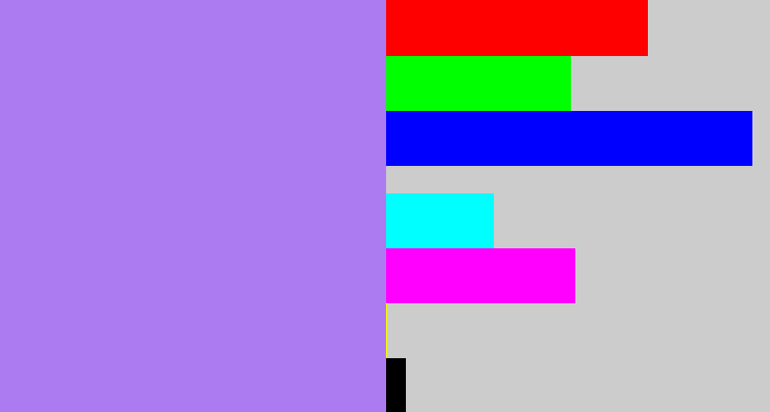 Hex color #ad7bf1 - light urple