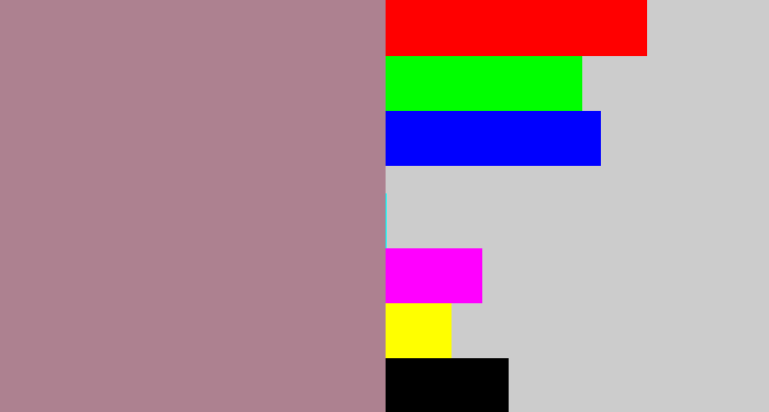 Hex color #ad8190 - mauve
