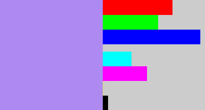 Hex color #ad89f1 - light purple