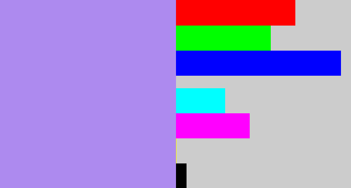 Hex color #ad8aef - light purple