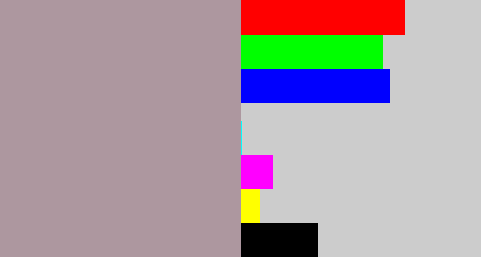 Hex color #ad979f - greyish