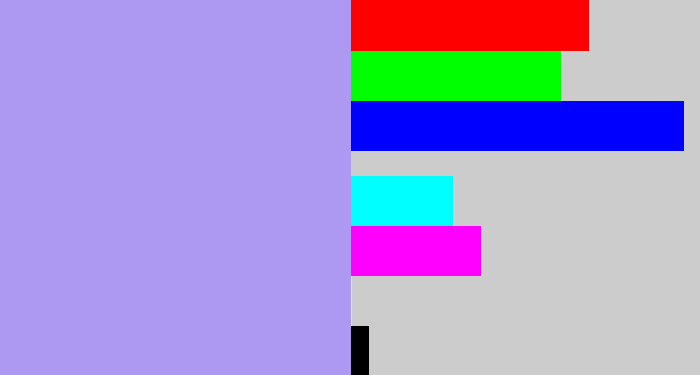 Hex color #ad98f2 - lavender