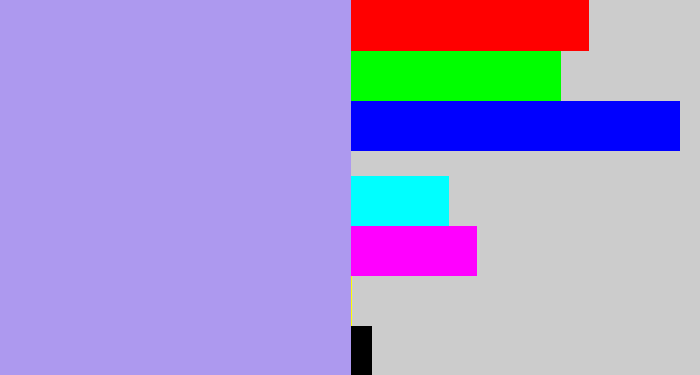 Hex color #ad99ef - lavender