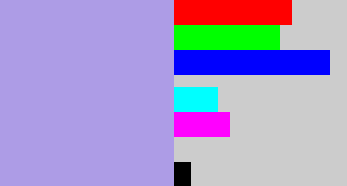 Hex color #ad9ce6 - pale purple