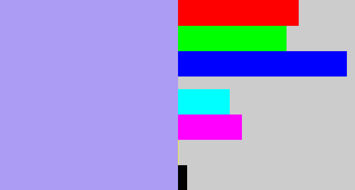Hex color #ad9cf3 - lavender