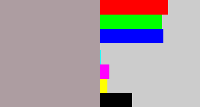 Hex color #ad9da1 - greyish