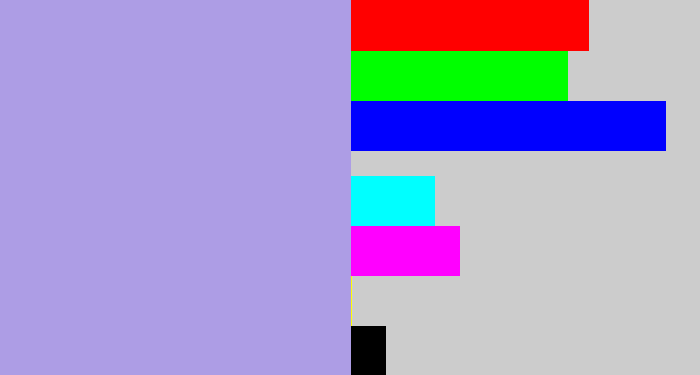 Hex color #ad9de5 - pale purple