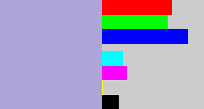 Hex color #ada4d7 - pale purple
