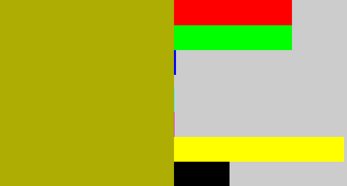 Hex color #adad03 - mustard green