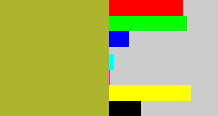 Hex color #adb52e - sick green