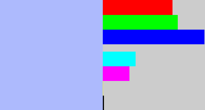 Hex color #adbafd - pastel blue