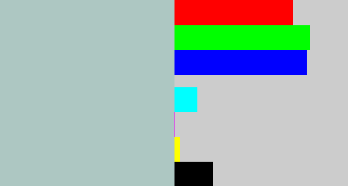 Hex color #adc7c2 - cloudy blue