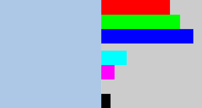 Hex color #adc8e7 - light blue grey