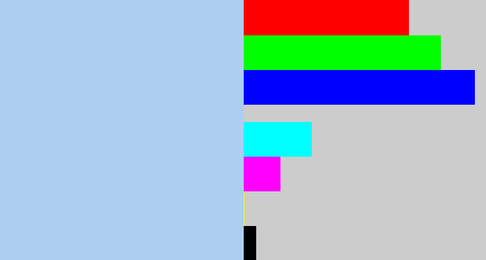 Hex color #adcef1 - powder blue