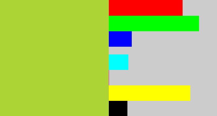 Hex color #add435 - pea
