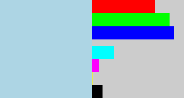 Hex color #add5e4 - light blue grey