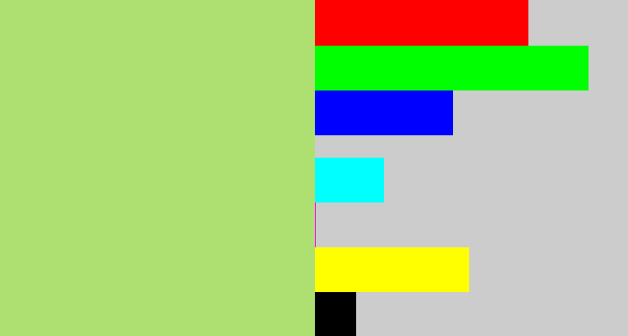 Hex color #addf71 - pale olive green