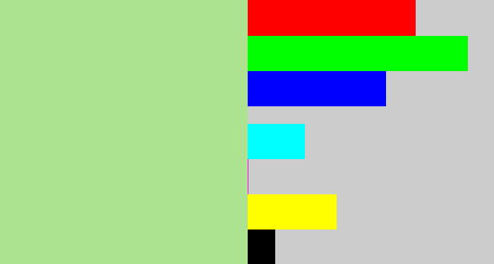 Hex color #ade290 - light grey green
