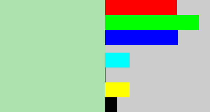Hex color #ade2af - light grey green