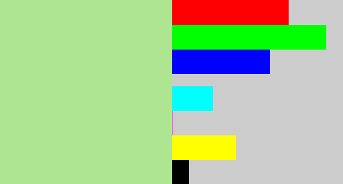 Hex color #ade591 - light grey green