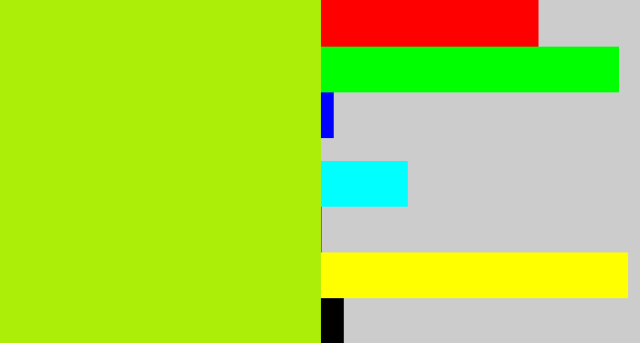 Hex color #adee09 - lemon green