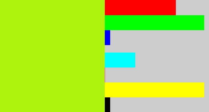 Hex color #adf30c - lemon green