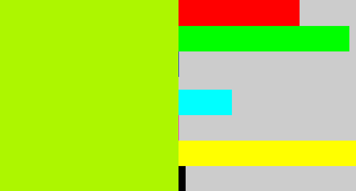 Hex color #adf600 - lemon green