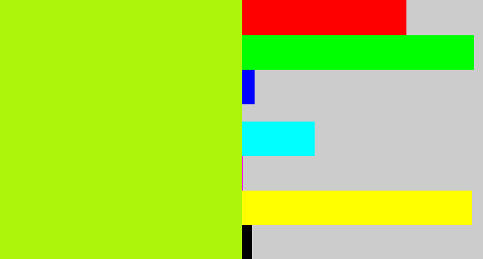 Hex color #adf60c - lemon green