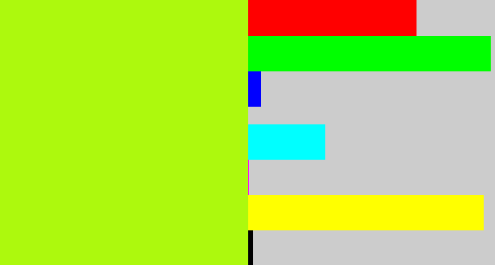 Hex color #adf90d - lemon green