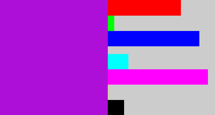 Hex color #ae0fd8 - vibrant purple