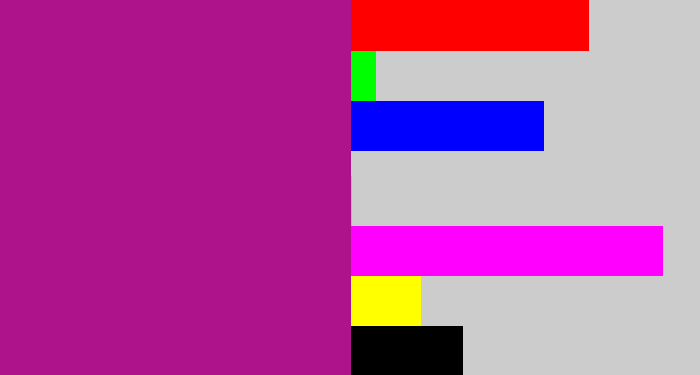 Hex color #ae138b - barney purple