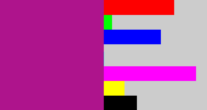 Hex color #ae148b - barney purple