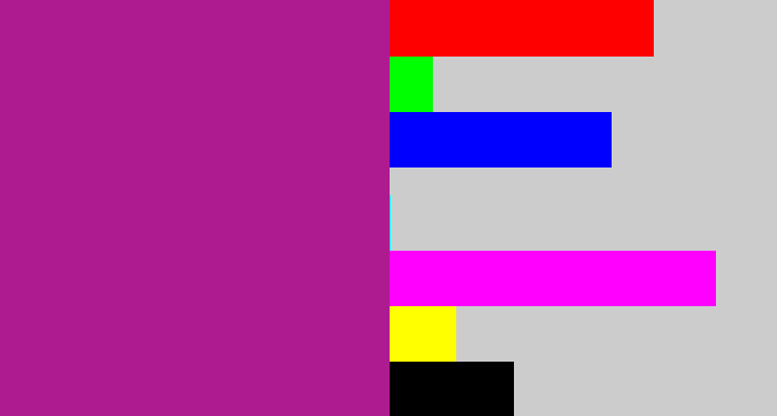 Hex color #ae1b91 - barney purple