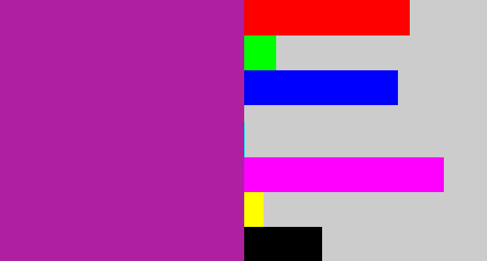 Hex color #ae20a0 - barney