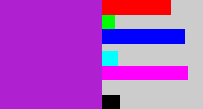 Hex color #ae20d0 - barney