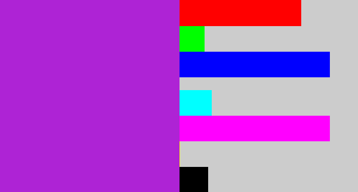 Hex color #ae23d5 - barney