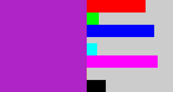 Hex color #ae24c6 - barney