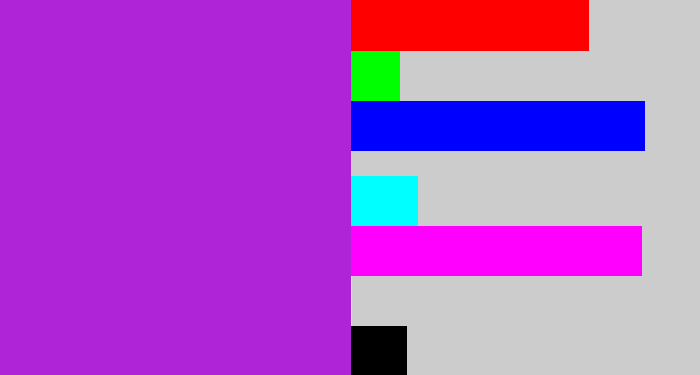 Hex color #ae24d6 - barney
