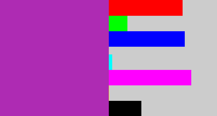 Hex color #ae2bb3 - barney