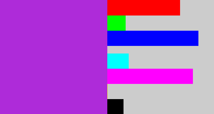 Hex color #ae2bd9 - barney