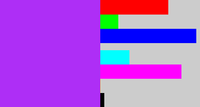 Hex color #ae2ef6 - electric purple