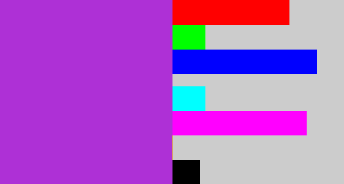 Hex color #ae30d6 - barney