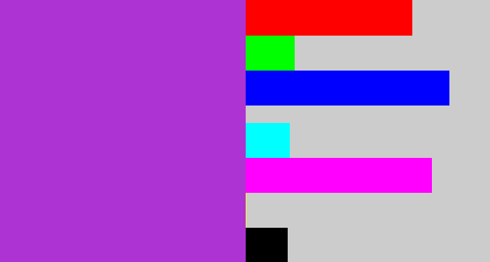 Hex color #ae33d3 - barney